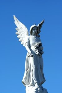 Angel statue with blue sky